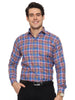 Men's Shirt Checkered Cotton (Blue)