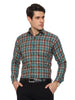 Men's Shirt Checkered Cotton (Green, Brown)