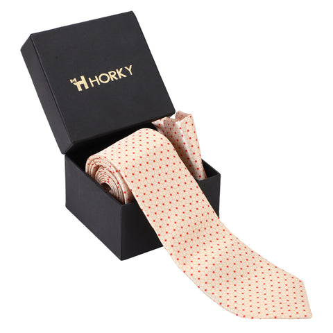 Horky Buy Online Men's Necktie Checkered Pattern Design (Pink)