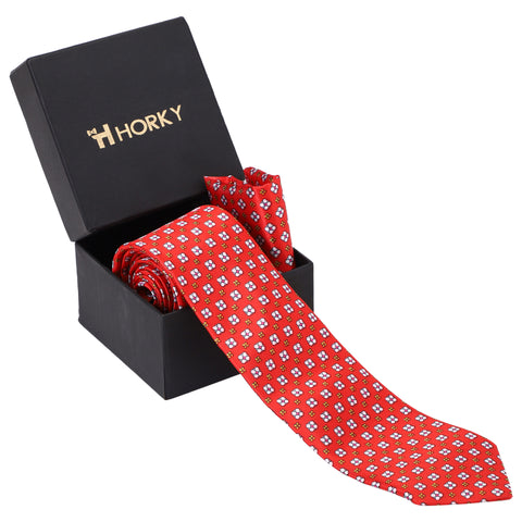 Horky Buy Online Men's Necktie Flower Pattern (Red)