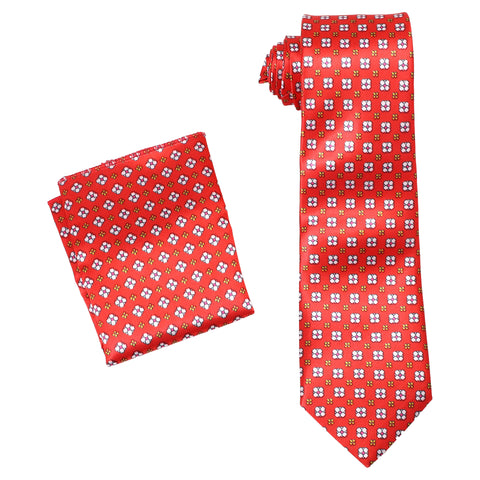 Horky Buy Online Men's Necktie Flower Pattern (Red)