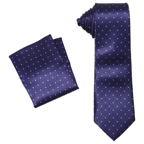Horky Buy Online Men's Necktie White Dots Pattern (Blue)