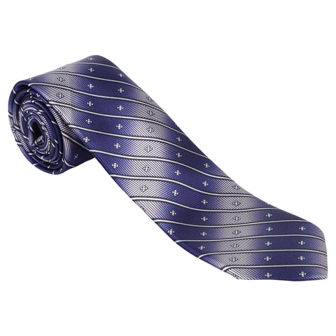 Horky Buy Online Men's Necktie Line Pattern (Blue, White)