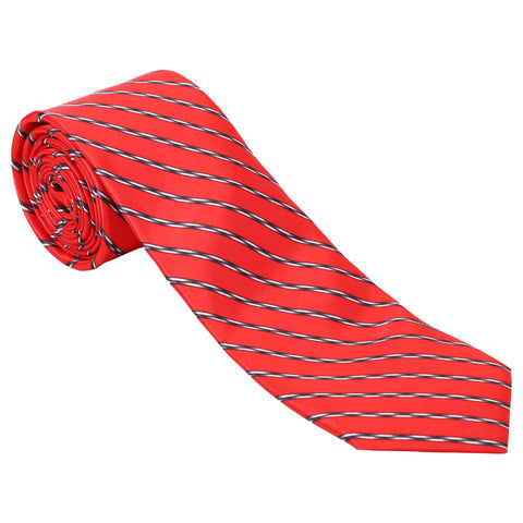 Horky Buy Online Men's Necktie Stripped Linen Pattern (Red)
