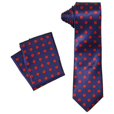 Horky Buy Online Men's Necktie Checkered Pattern Design (Blue, Red)
