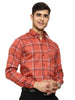 Men's Shirt Checkered Cotton (Orange)