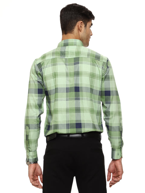Men's Shirt Checkered Cotton (Green)