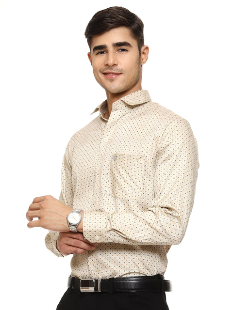 Men's Shirt Dot Pattern Cotton (off white)