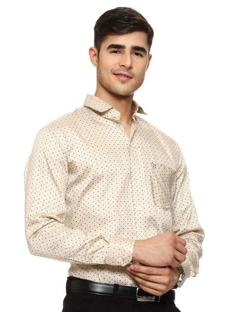 Men's Shirt Dot Pattern Cotton (off white)