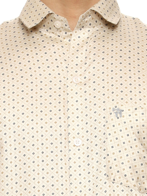 Men's Shirt Dot Pattern Cotton (off white)