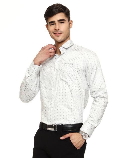 Men's Shirt Dot Pattern Cotton (White)
