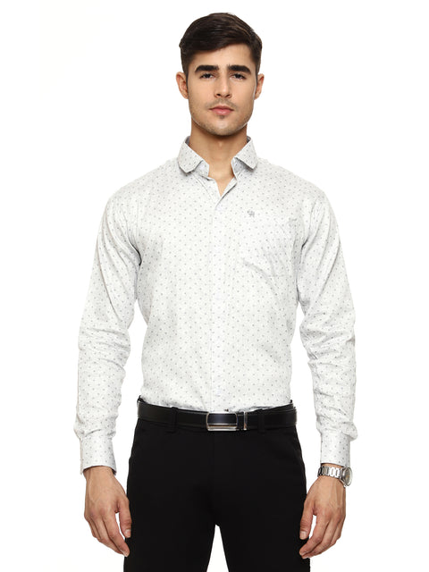 Men's Shirt Dot Pattern Cotton (White)