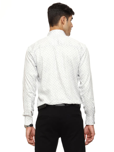 Men's Shirt Dot Pattern Cotton (White)