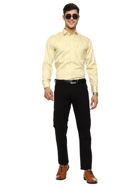Men's Shirt Dot Pattern Cotton (Yellow)