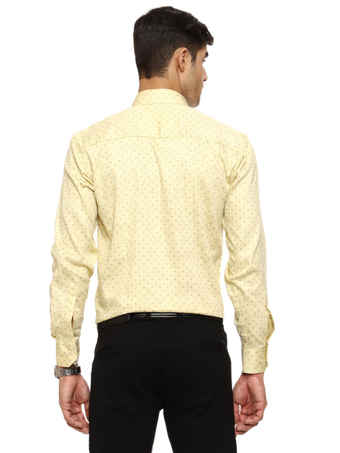 Men's Shirt Dot Pattern Cotton (Yellow)