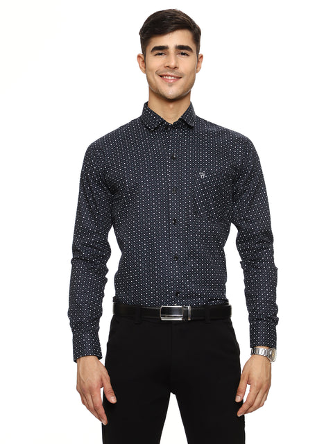 Men's Shirt Dot Pattern Cotton (Black)