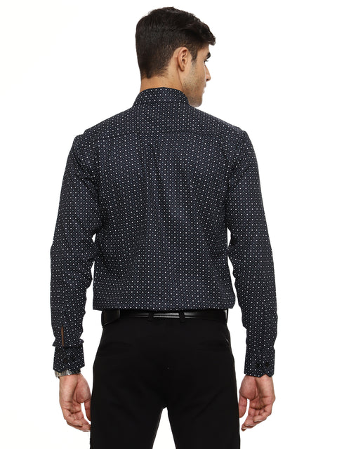 Men's Shirt Dot Pattern Cotton (Black)