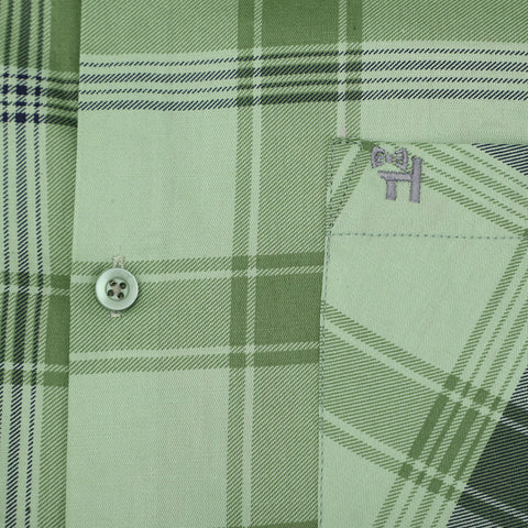 Men's Shirt Checkered Cotton (Green)