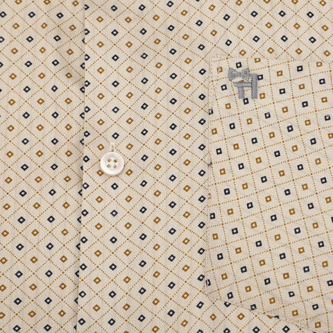 Men's Shirt Dot Pattern Cotton (off white)