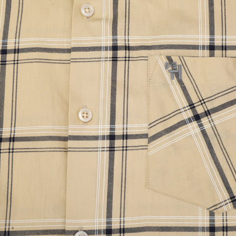 Men's Shirt Checkered Cotton (Yellow)