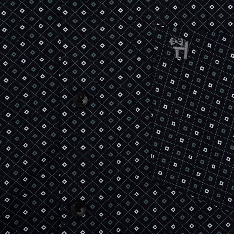 Men's Shirt Dot Pattern Cotton (Black)
