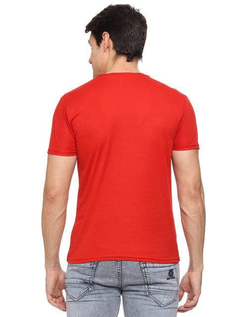 Men's Round Neck Dry Fit Gym Sports T Shirt Red