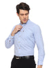 Men's Shirt Chinese Collar Check Pattern Cotton (Blue)