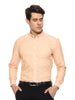 Men's Shirt Chinese Collar Line Pattern Cotton (Orange)
