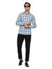 Men's Shirt Checkered Cotton (Blue)