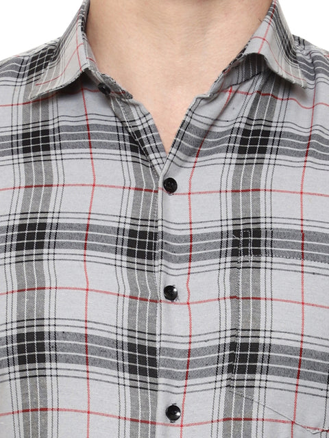 Men's Shirt Checked Grey